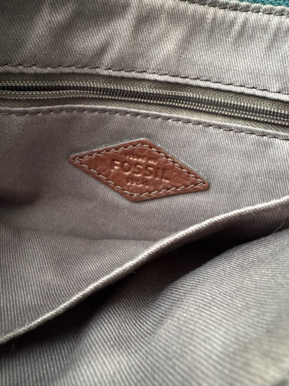 Fossil Sydney Teal Pebbled Leather Crossbody - Picture 5 of 8